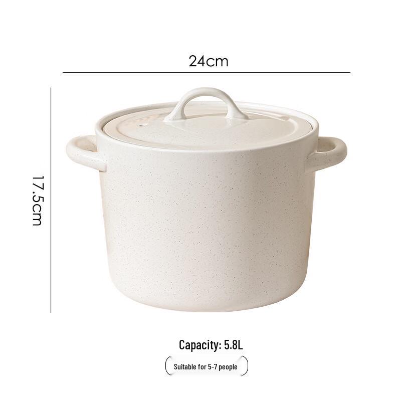 Naijiang White Ceramic Stew Pot