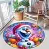 Cute Christmas Day Gift Bell Santa Claus Snowman Christmas Tree round rug Home Soft Decorative Anti slip Chair Mat Carpet Outdoor Floor Mat Carpet 11