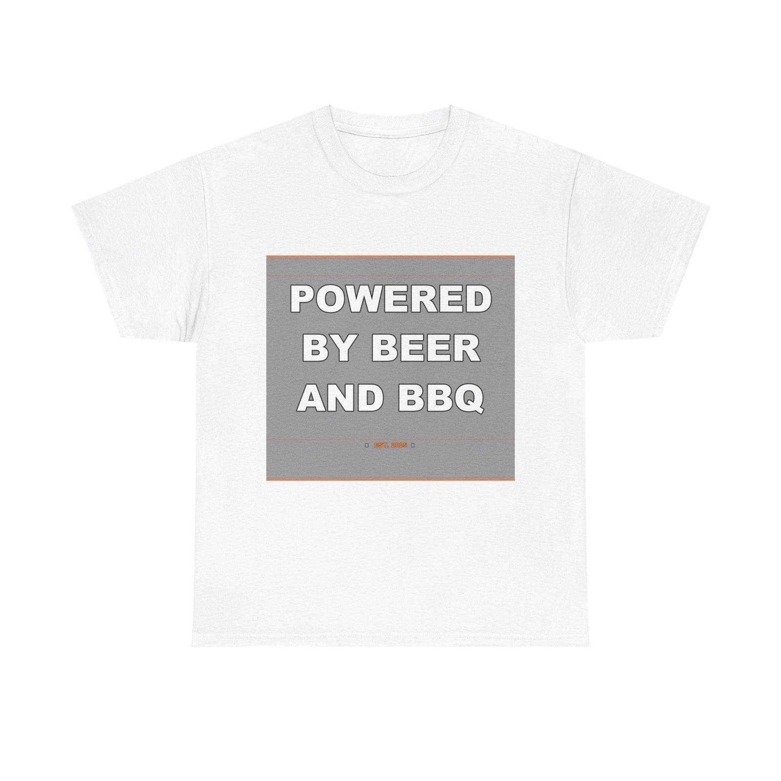 Powered By Beer And BBQ - Funny T-Shirt Gift 3XL