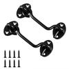 4-inch Stainless Steel Latch Bolt with Mounting Screws Black 2-pack