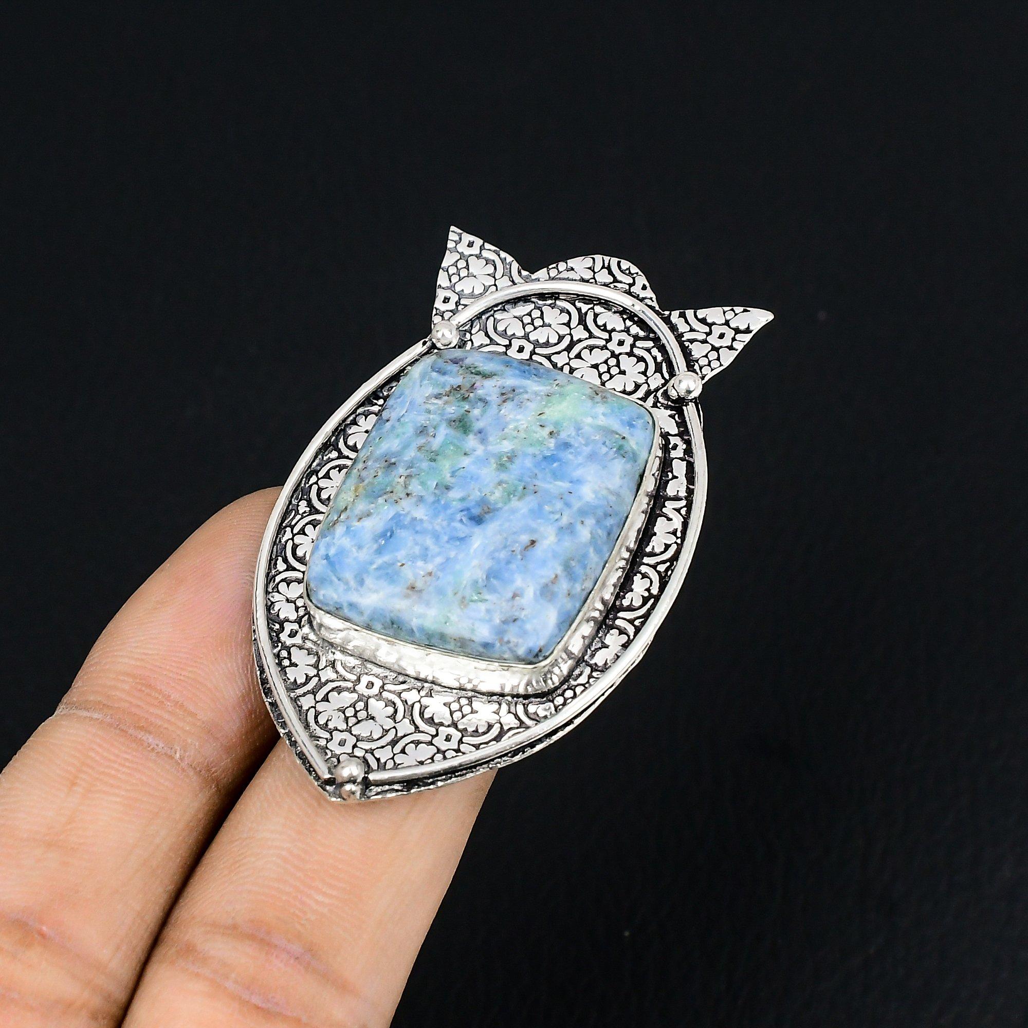 Mothers day Sale Blue Aragonite Gemstone Sterling Silver Promise Boho Ring US 6 6