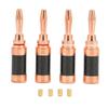 4pcs Banana Plugs Brass Gold Plated Carbon Fiber Housing Open Screw Speaker Cable Connector for 5mm Wire Diameter