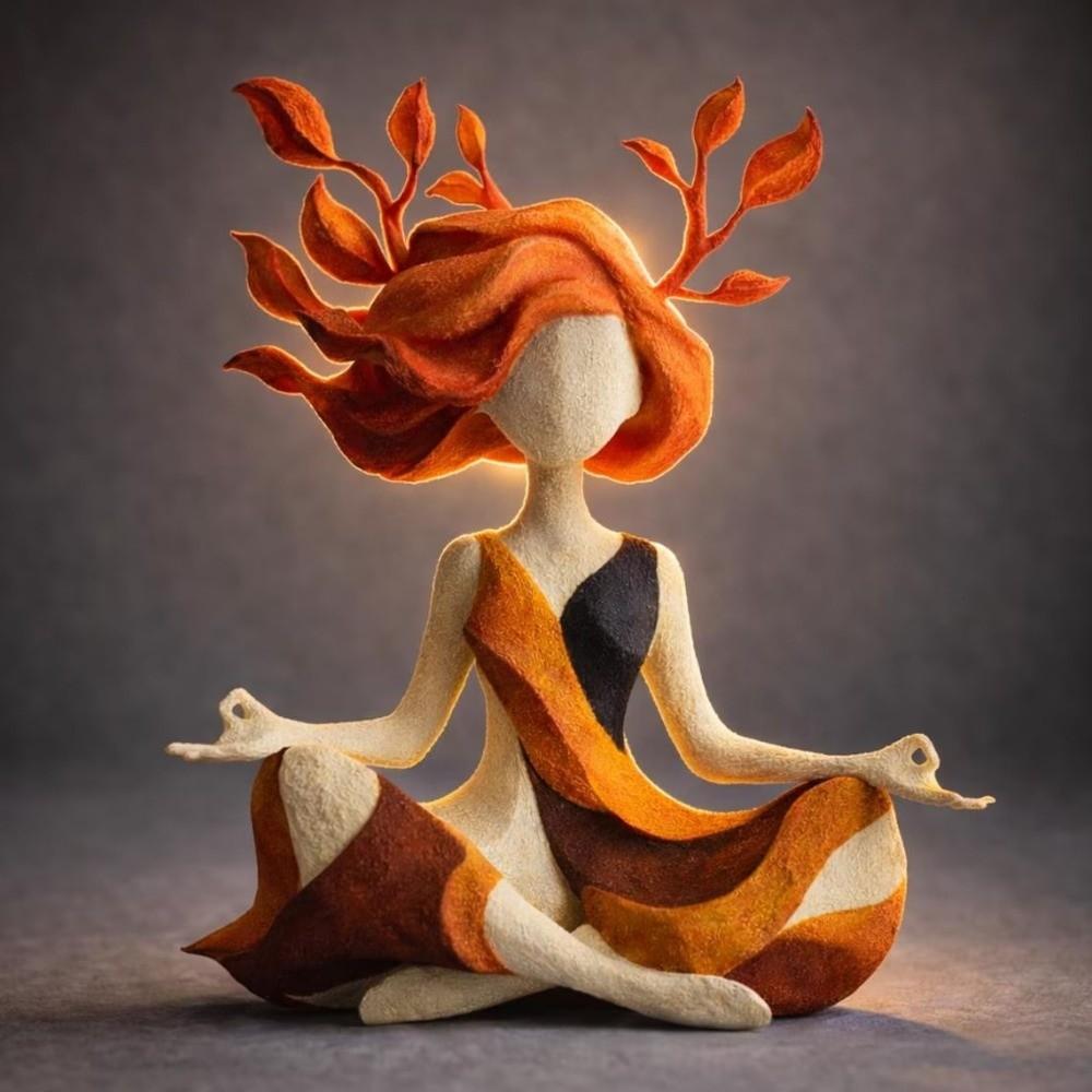 Yoga Girl Meditating Statue Multi-Purpose Inner Harmony Figurine Home Decoration  Living Room
