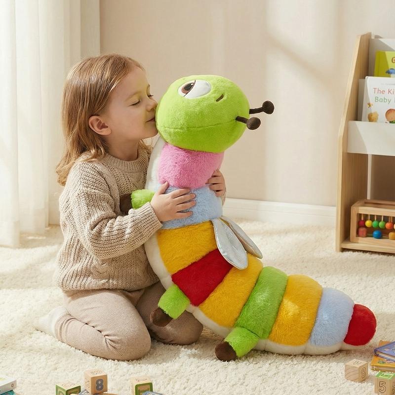 13/70/90CM Colorful Bee Caterpillar Plush Long