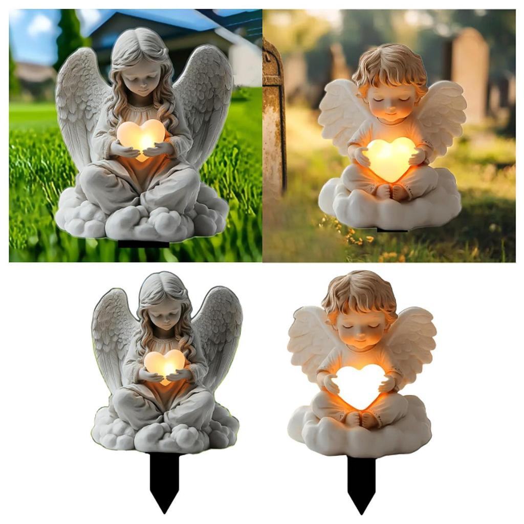 Decorative Angel Garden Stake 2D Yard Sign Collection Plaque Waterproof Stylish Cherubs Decoration for Outdoor Farmhouse