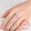 S925 Sterling Silver Bowknot Bow Knot AAA Zircon Rings for Women Fashion Wedding Engagement Party Gift Charm Jewelry