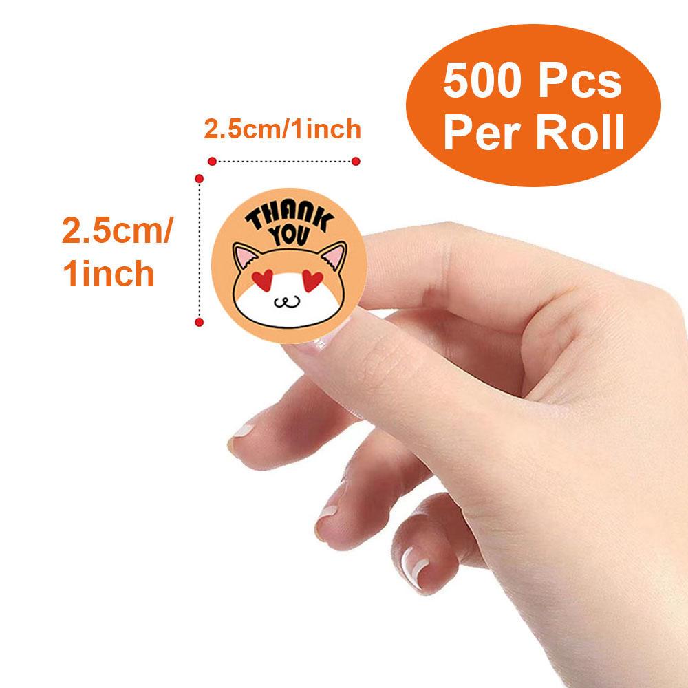 500Pcs/Roll Cartoon Animals Reward Stickers 2.5cm/1.0'' Diy Adorn Gifts Decoration Graffiti Game Art Labels Learning Rewards