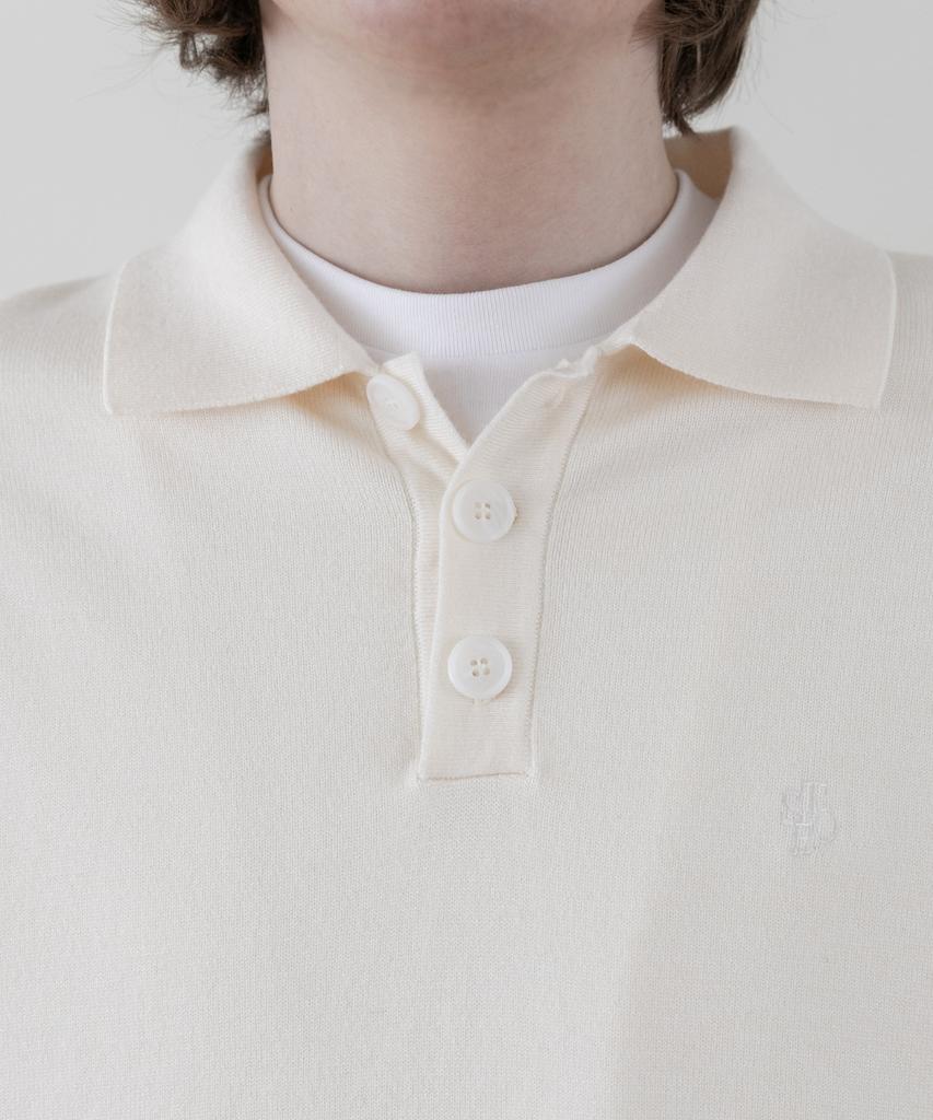 SELITIO Men'S Basic Soft Collar Knit Ivory