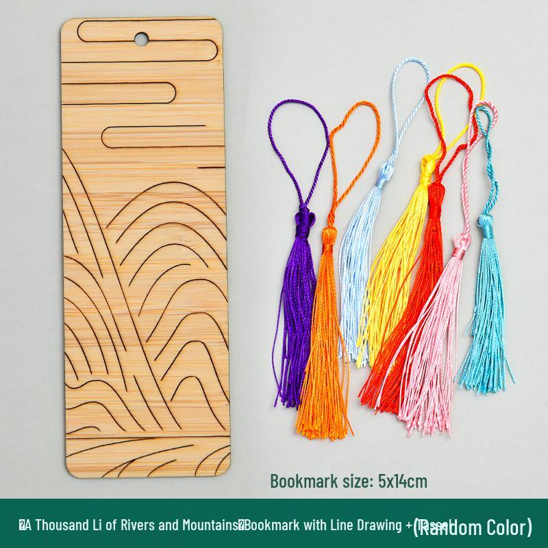 Handmade Cloisonné Enamel DIY Bookmark with Bamboo Pattern - Jingtai Blue Gift