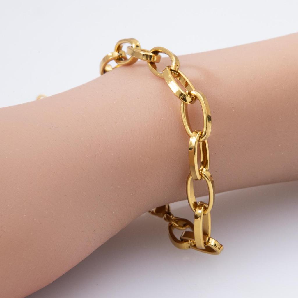 Bracciale Fenice in Acciaio Titanio Placcato Oro - Alla Moda High-End Stile Hip Hop per Donne