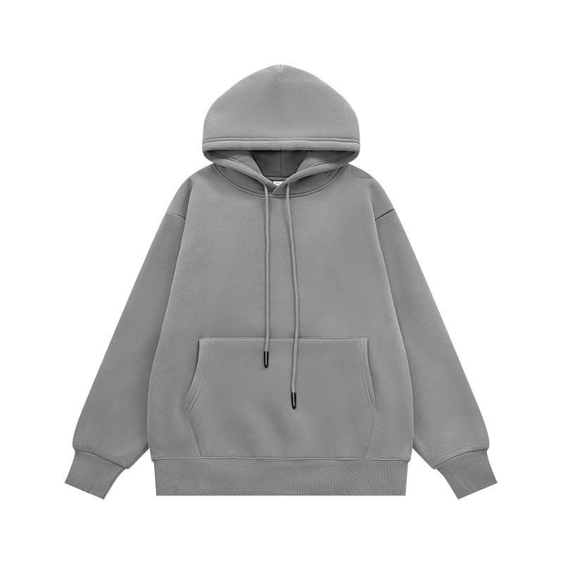 INF Unisex Plush Hoodie | 2024 Autumn/Winter Solid Color Trendy Casual Sweatshirt