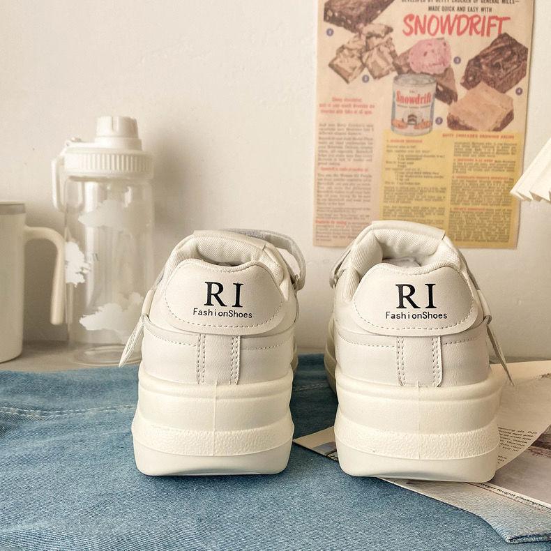 Ugly Cute Platform Big Head Shoes Children's Autumn New Velcro Little White Shoes Students Casual Heightening Board Shoes