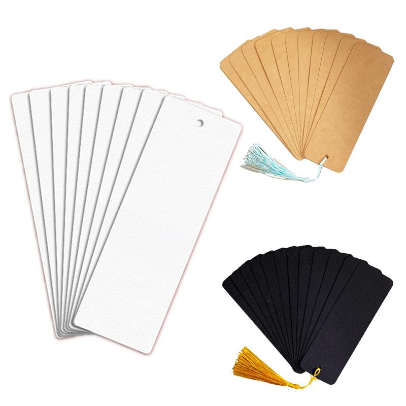Set of 25 kraft Paper Bookmarks Blank Card Bookmark kit with Colorful Tassel Pendant Cute girl Stickers for DIY Projects