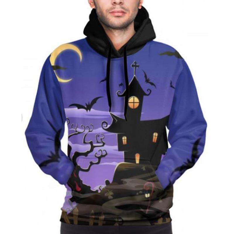 

Осенняя мужская тонкая толстовка с принтом летучей мыши, повседневная удобная толстовка с 3D цифровой печатью для мужчин и женщин, бейсбольная форма для пар XS синий