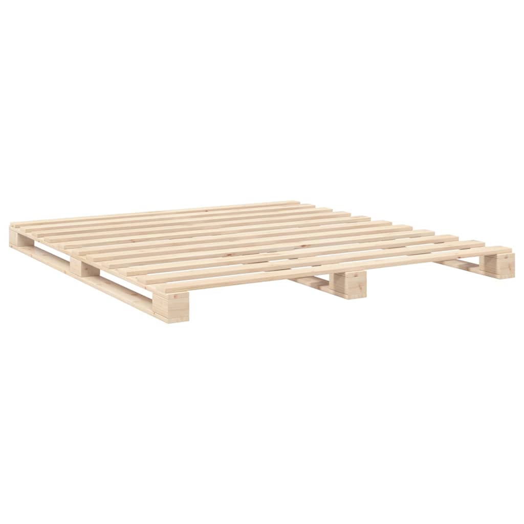 Solid Wood Bed with Headboard 200 x 200 cm Pine