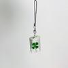 1 Pc Natural Clover Pendant Cross Border Lucky Star Dried Flower Bag Keychain Green Glass Pendant Pendant