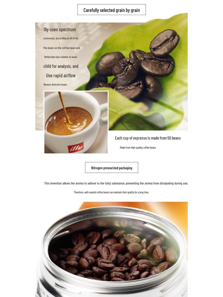 Illy Medium/Dark Roast Italian Espresso Arabica Coffee Beans, 250g Can