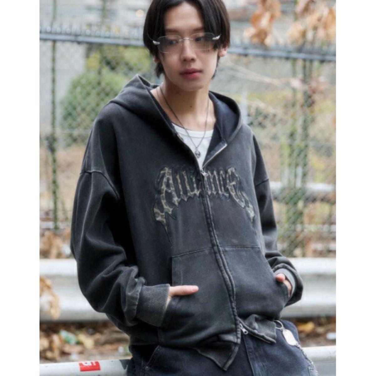 WEGO 26 New Spring Graphic ZIP Parka Wego Black M Size