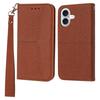 For iPhone 17 Case Woven Texture PU Leather Wallet Phone Cover with Wrist Strap