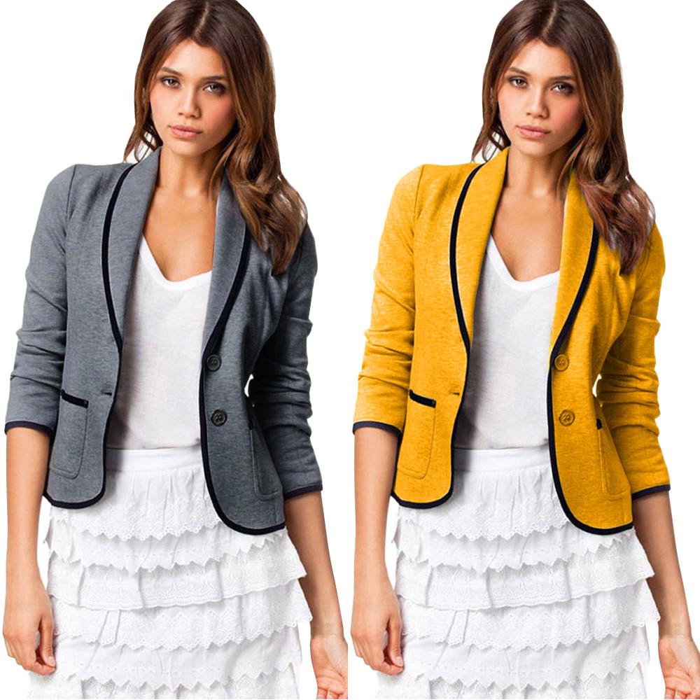 

Женский Пальто Пиджак С длинным рукавом Топы Приталенный Жакет Верхняя одежда XXXXXL