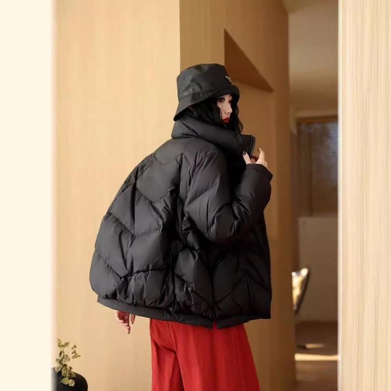 Spring down jacket women's loose and thin stand-up collar short warm white duck down jacket spring new