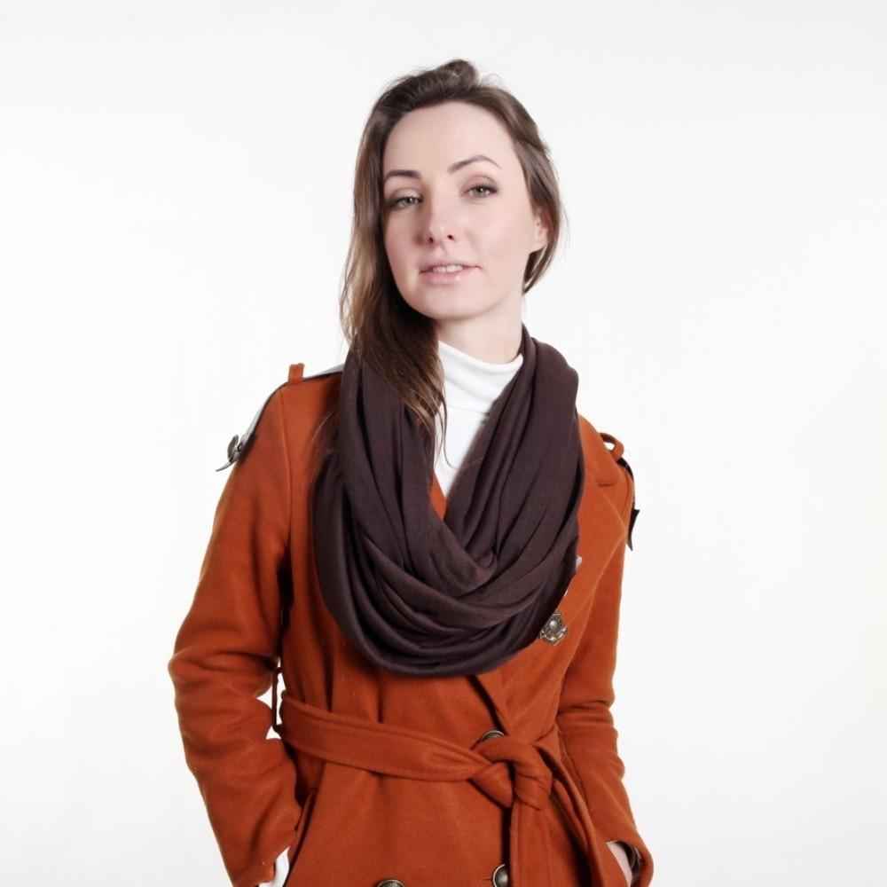 Soft Infinity Scarf Solid Color Loop Scarf Fashion Circle Scarf  for Women