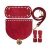 DIY PU Leather Bag Knitting Set Bag Strap Bag Lock Flap Cover Bag Bottom Leather Bag Making Accessories for Shoulder Bag