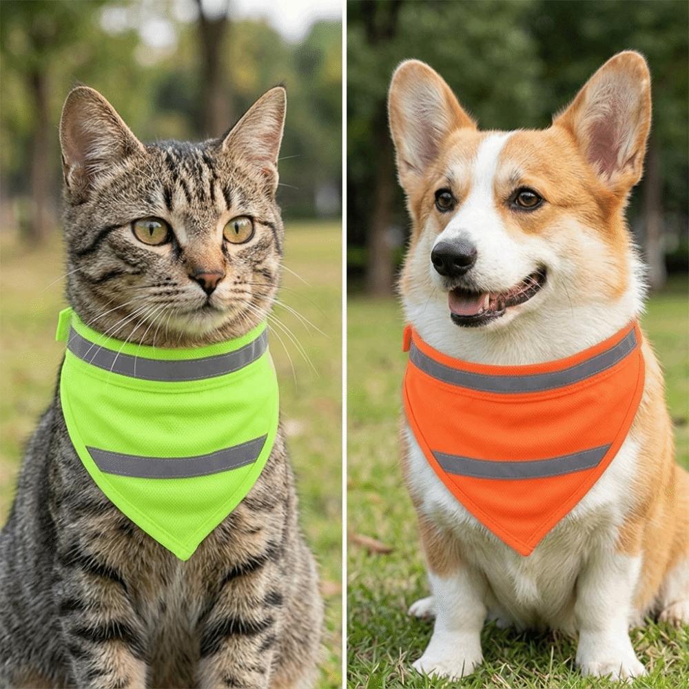 Reflective Dog Bandana Luminous Pet Neckerchief Soft Touch Dog Saliva Towel  Pet Grooming
