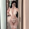 Sexy Lingerie Sexy Three-point Pajamas Sexy Short Female Temptation Neck Deep V Flirting Bed Passion Girl Suit