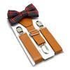 Children Bow-knot British Retro Style PU Leather Suspenders Clips Baby Kids Bow Tie Set Boys Adjustable Wedding Ties Accessories
