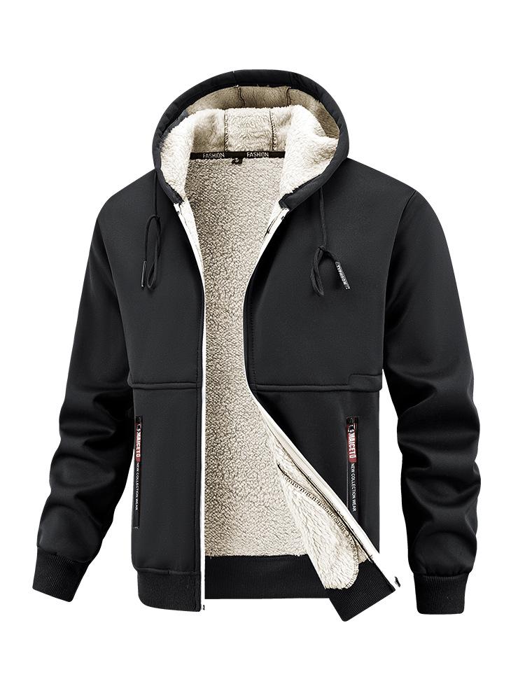 Men's 2025 Lambswool Hooded Jacket - Warm, Thickened, Casual Autumn/Winter Wear with Free Shipping