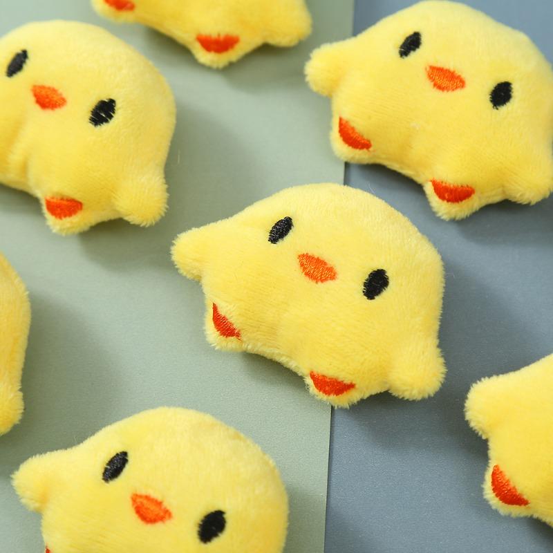 1pc ins wind soft cute little yellow chicken plush pendant cute little duck doll head school bag accessories handmade