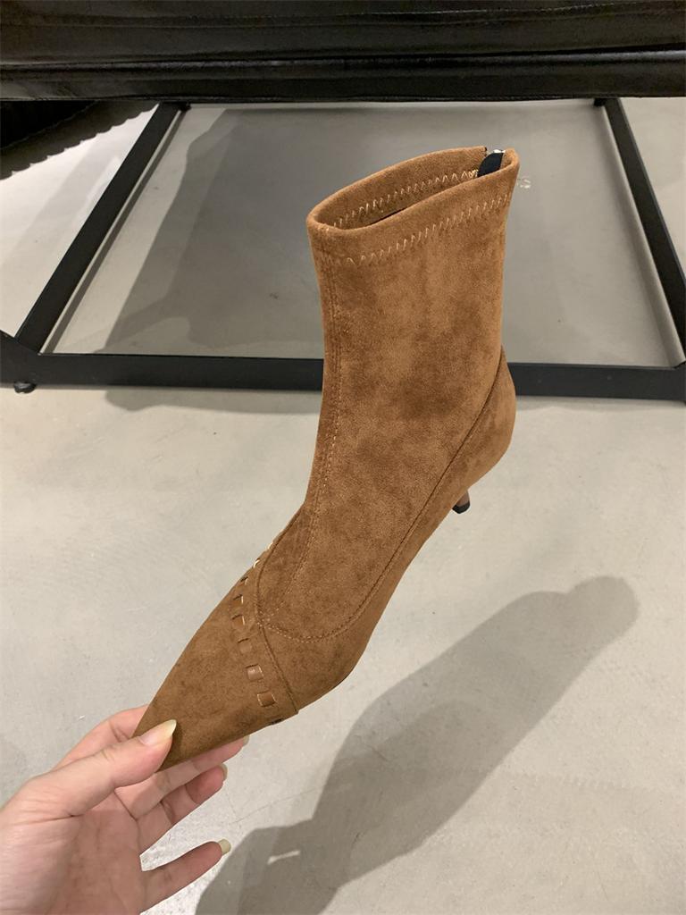 Pointed short boots women's autumn and winter women's boots thin heel boots short boots high heels Martin boots thin boots