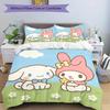 3pcs Cinnamoroll, My Melody Breathable Polyester Bedding Set Soft Duvet Cover and 2 Pillowcases,Suitable for All Seasons, 082603b