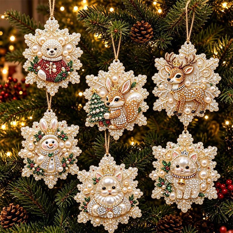 DIY Christmas Pearl Painting Kit Rope Tag Ornament Xmas Tree Decor
