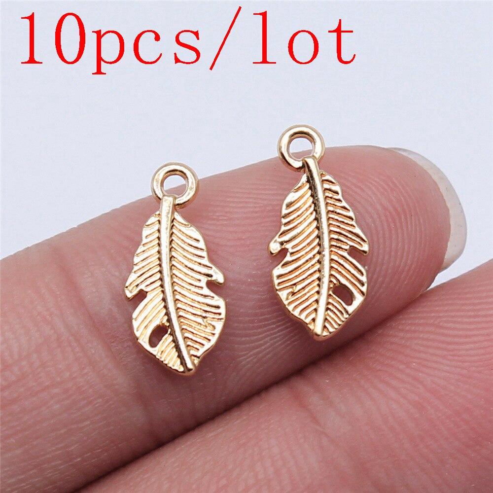 Small Leaf Feather Charms For Jewelry Making Pendant Diy Crafts Accessories