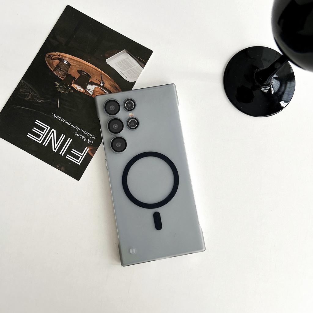 Ultra thin Frameless Suitable for Samsung S25 Ultra Powerful Magnetic Phone Case S24 Skin Feeling Matte Hard Shell