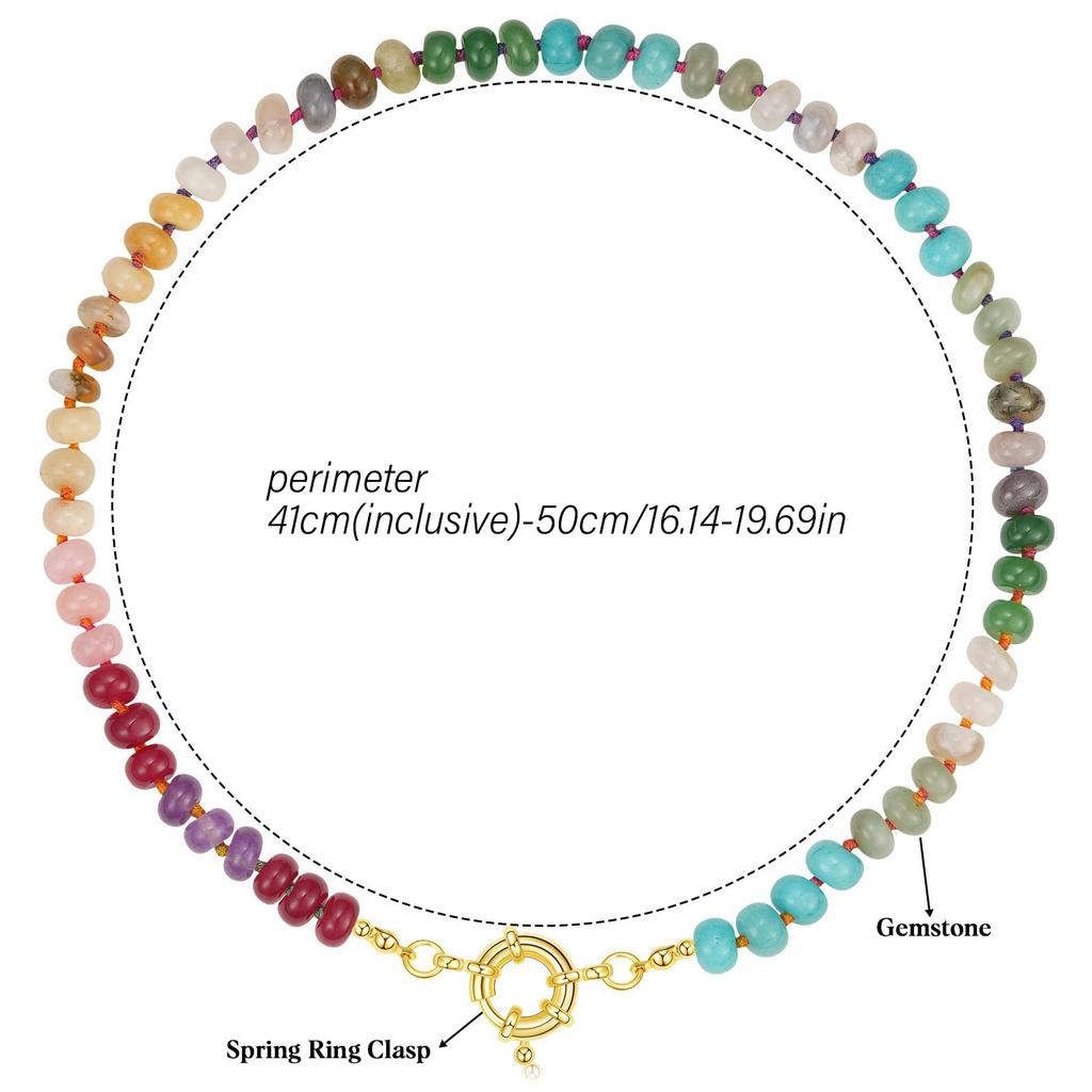 Colorful Bead Necklace Handmade Necklace Adjustable Necklace Fashion Neck Jewelry Charm Necklace Present for Women