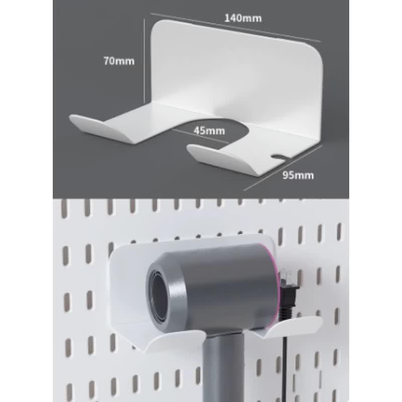 AKIRO Bathroom Storage Shelf with Hair Dryer Holder белый