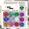 14 PCS Set Glitter Eyeshadow Palette with 12 Glitter Shades and 2 Brushes, Eyeshadow Set for Festival and Party Makeup, Waterproof Formula for Lo