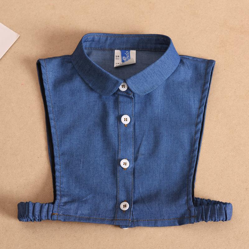 Denim Fake Collar Shirt Children White Collares Mujer Cotton Detachable Collar Choker Kids Boys Girls Removable Half Shirt