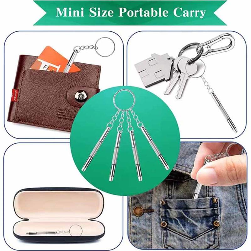 Portable 3 In 1 Double-head Multi-function Mini Stainless Steel Screwdriver Glasses Watch Repair Tool Gadget