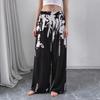 Fashionable Printed Tie Waist-cinching and Slimming Casual Long Pants for Women