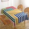 Multicolor Striped Rectangle Tablecloth for Table Decor Yellow Blue Green Red Geometric Stripes Table Cloth Holiday Party Decor