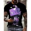 Summer Cartoon Men's T-shirt Fun Pattern 3D Printed Short Sleeve Fashion T-shirt Men's Loose Top T-shirt