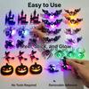 8/30Pcs/Set Led Halloween Wall Sticker 3D Hollow Night Light Bat Pumpkin, Spider Witch Castle Ghost Party Wall Decoration