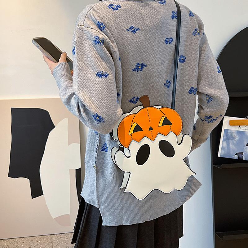 Halloween Creative 3D Cartoon Cell Phone Purses Pumpkin Ghost Design Cute Shoulder Bag Personalized Candy Color Crossbody Bags CLE