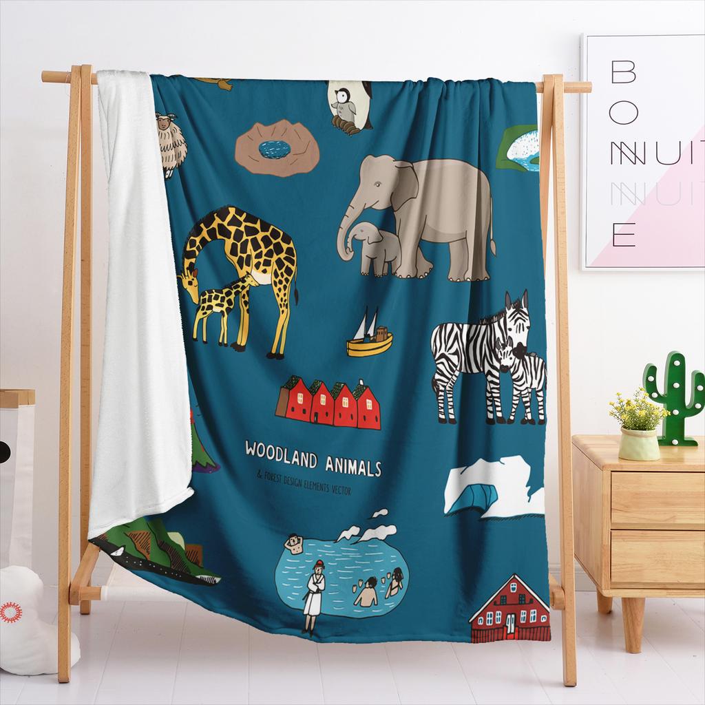 Blanket Flannel Blanket Animal Plant 3D Digital Printing Blanket Blanket