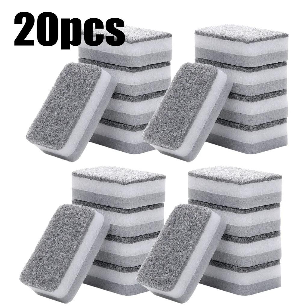 Double-sided 1-30PCS Cleaning Sponges Absorbent Wipe Dish Washing Scouring Pad Kitchen Pan Pot Grease Scrubbing Household Brush