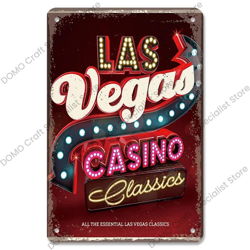 Vítejte v Las Vegas Plaque Plechové cedule Vintage Nevada Casino Kovový plakát Nástěnná dekorace pro Bar Club Man Cave